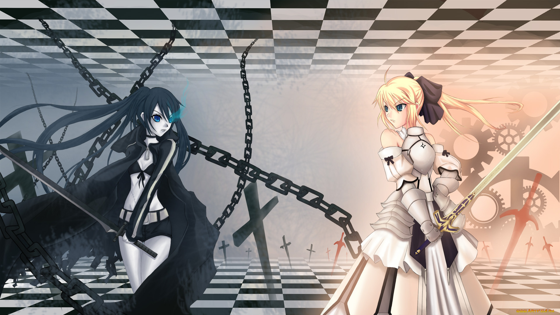 , ,  ,  , fate, kuroi, mato, saber, lily, , , , , black, rock, shooter